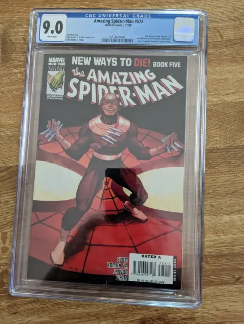 Marvel Comic Book Amazing Spiderman #572 CGC Graded 9.0