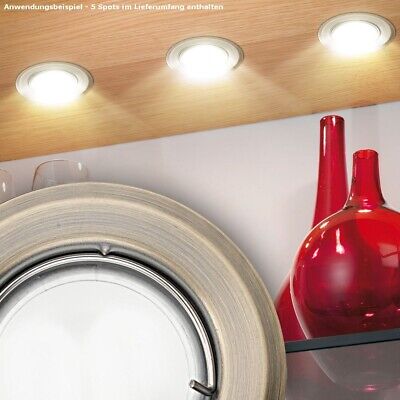 EGLO 5er Set Couvrir Sol Mur Spot Encastré Acier Chrome Salon Luminaire Lampe 