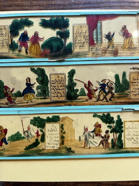 Lot De 6 Plaques De Verre Pour Lanterne Magique – Conte Du Petit Chaperon Rouge (ancien)