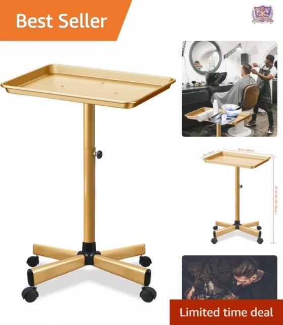 Premium Golden Salon Tray with Corrosion-Resistant Design and Adjustable Height