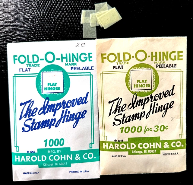 VINTAGE 1955 FOLDOHINGE Stamp Hinges 1000 count 2 packs 23.00 PicClick