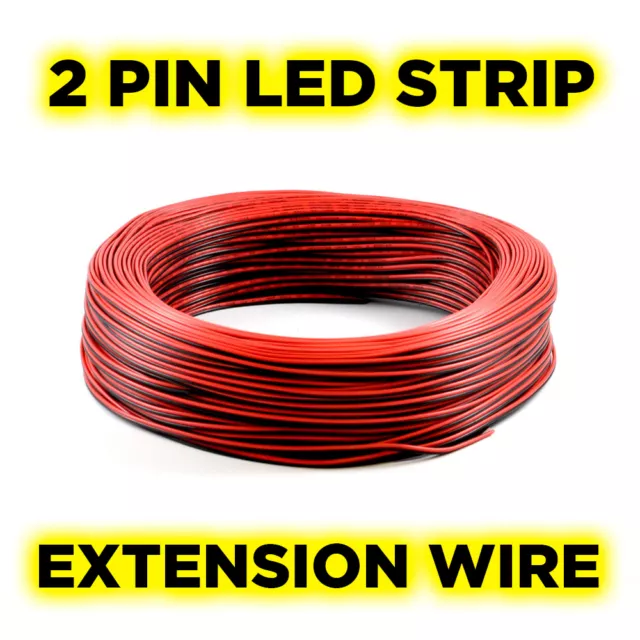 2-Pin Flexible Extension Cable Wire for Single Colour LED Strip - 5 to 100 Metre
