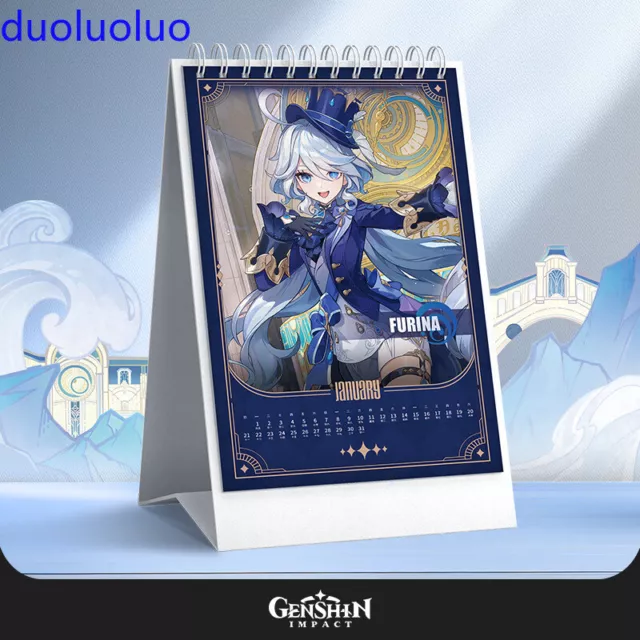 GENSHIN IMPACT 2024 Desk Calendar Desktop Tabletop Schedule Calendar