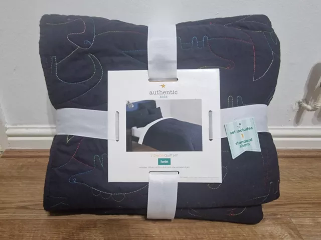 Auténtico Niños Dinosaurio 2 Piezas Edredón y 1 Silla Estándar 152cm X 229cm Nuevo