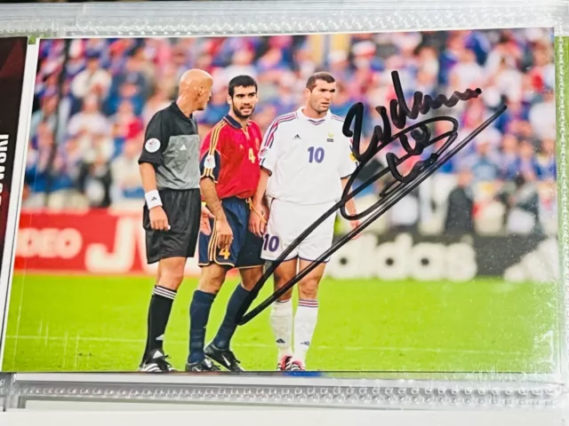 ZINEDINE ZIDANE Signed photo Autograph Auto Real Madrid 10X15 cm France