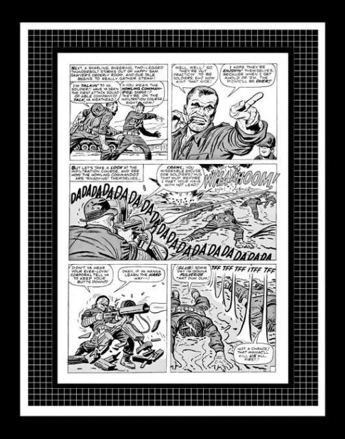 Jack Kirby Sgt. Fury and His Howling Commandos #1 Rare Production Art Pg 3 Mono