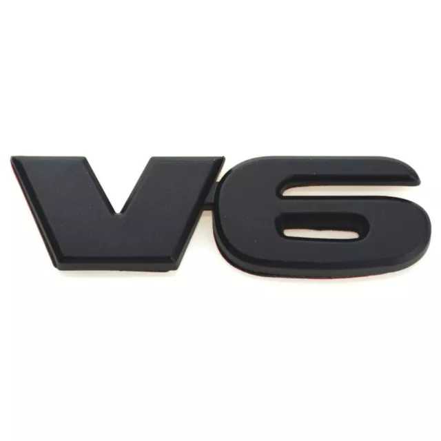 V6 Muster Klebstoff Abzeichen Emblem Aufkleber Schwarz Metall für Auto Fahrzeug