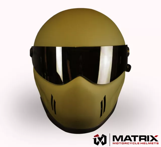 Matrix Alpha   Streetfighter Motorcycle helmet  Simpson Bandit Style Army Green