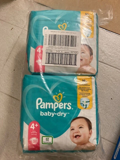 Couche pampers baby dry taille 4+ (10-15kg) 100 couches