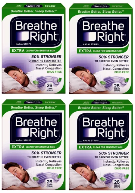 Breathe Right EXTRA  "50% stärker"  104 Nasenpflaster transparent - besser atmen