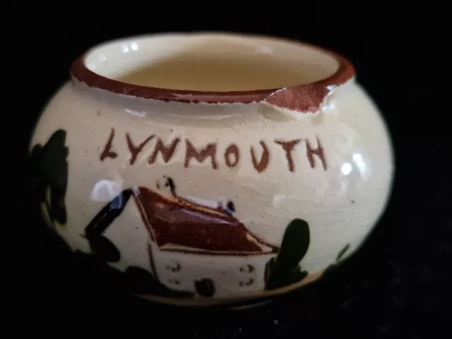 Watcombe Torquay Motto Ware Sauce/ Mustard Bowl "Lynmouth Hey Diddle Diddle"