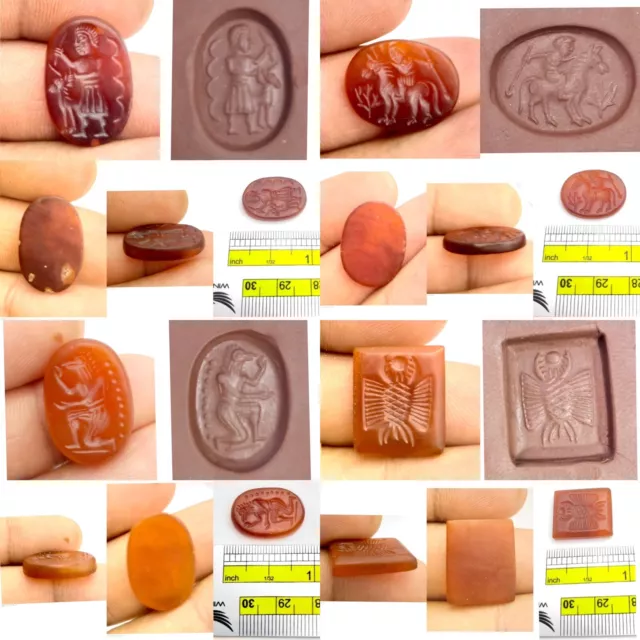 Agate 4 Pcs Ancient Mix Old Near Eastern Greek Roman Seal Stone Intaglios.