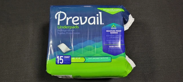 Almohadillas interiores desechables Prevail Total Care (23X36") 15 almohadillas grandes extra fuertes -