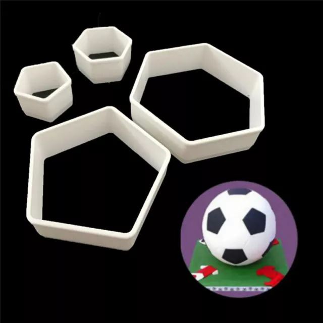 4Pcs Sugarcraft Football Fondant Mold Cookie Cutter Cake Decor Tools Bakeware~NA