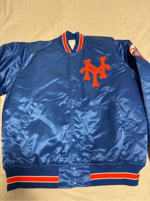NY Mets Size Large Satin Jacket Diamond Collection New York Vintage Starter