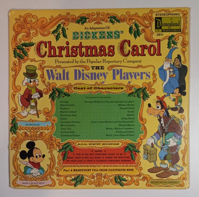 WALT DISNEY PLAYERS Dickens’ Christmas Carol (Vinyl LP & Book, 1974