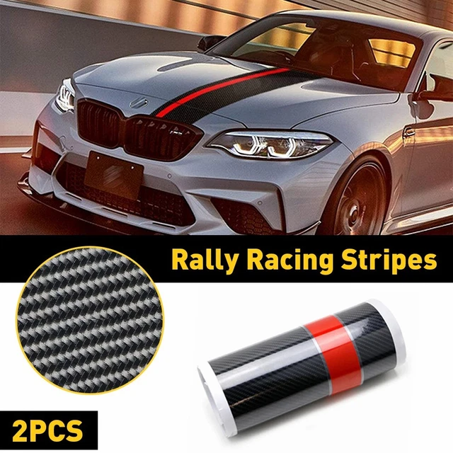 5D Carbon Fiber Car Hood Racing Sticker Stripe Decal For BMW Performance Sports
