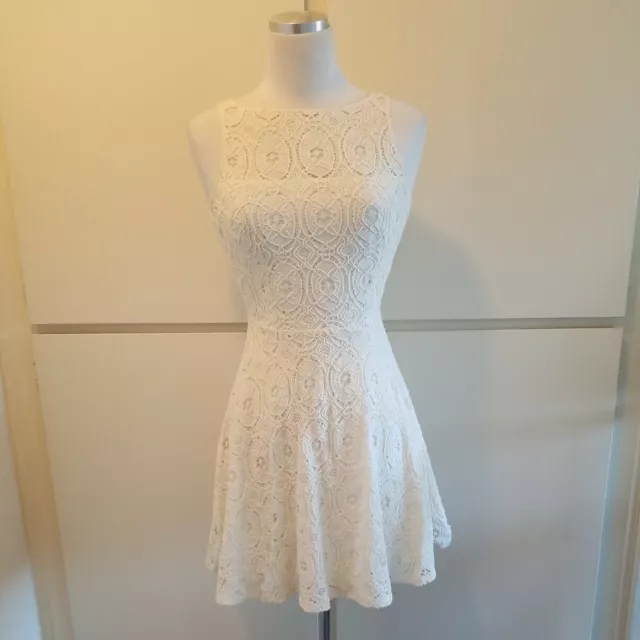 BB Dakota Ivory Lace Fit & Flare Sleeveless Dress Women's Size 0, NWOT!