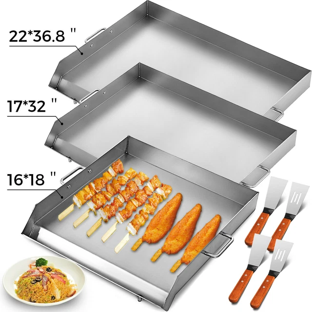 GRIDDLE FLAT TOP Grill Outdoor 16\" x 18\" BBQ Stove TERRIFIC VALUE