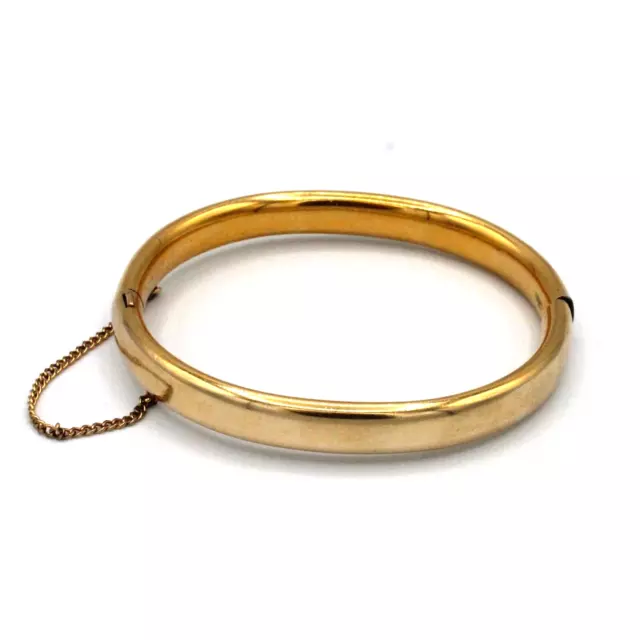 ANTIQUE VICTORIAN GOLD Filled Hinged Bracelet Bangle 7