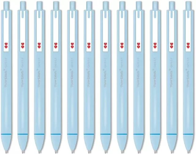 12 Paquete De Paper Mate Glide Retráctil G610 Gel Stylo 0.5mm Pluma Tinta Azul