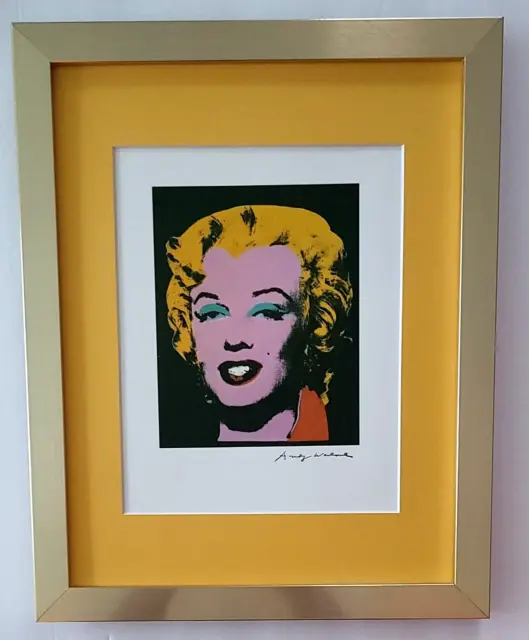 ANDY WARHOL + GORGEOUS 1980's SIGNED + MARILYN MONROE + PRINT MATTED & FRAMED