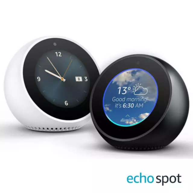 Echo Dot with Clock (5th Gen) Smart Speaker with Alexa Blue, White  *UK*!!