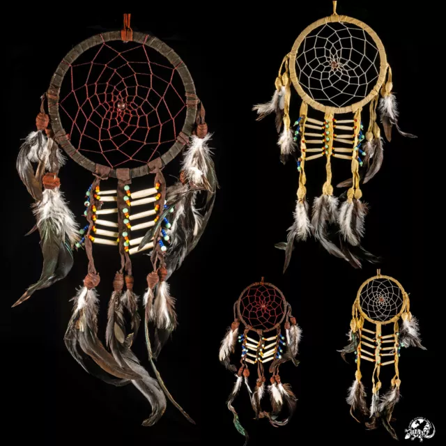 Traumfänger Dreamcatcher mit Bonedekor Indian Style verschiedene Größen u Farben