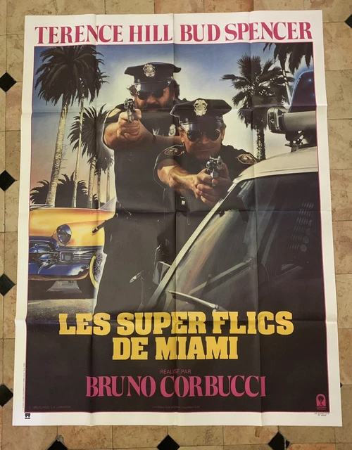 Affiche Cinéma 120x160cm LES SUPER FLICS DE MIAMI Terence Hill, Bud Spencer