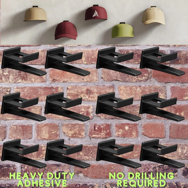 Baseball Cap Hat Rack Wall Door Hanger Holder Storage Organize 12 Hooks Adhesive