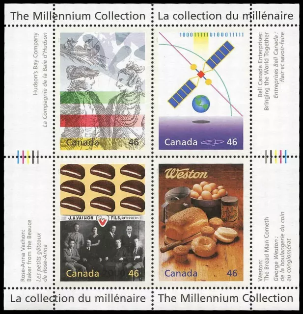 Canada Stamps Souvenir Sheet of 4, Enterprising Giants, #1834 MNH