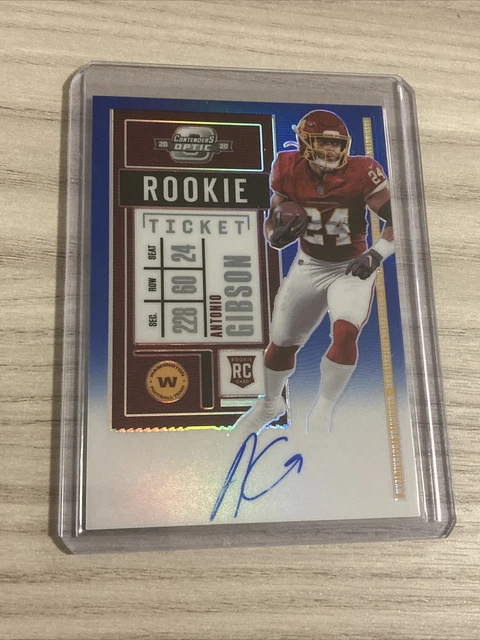 2020 Panini Contenders Optic Ticket RPS Blue /75 Antonio Gibson Rookie Auto RC