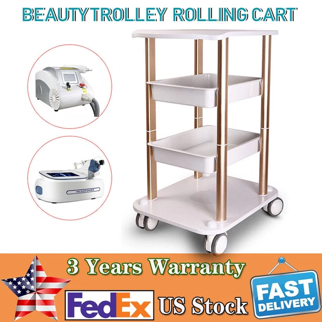 ABS 4-layer Mobile Rack Beauty Salon Trolley Stand Rolling Cart  Storage Holder