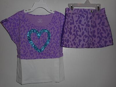 Piper Crop Top & Skirt/ Skort 2-pc Outfit Purple Girls Size XS 4-5 NWT
