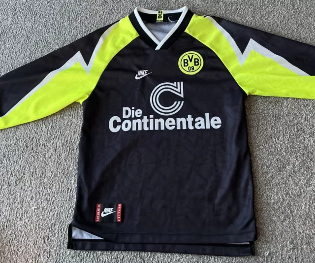 BORUSSIA DORTMUND - VINTAGE 1995-96 Nike Away Football Shirt Long Sleeve YouthXL