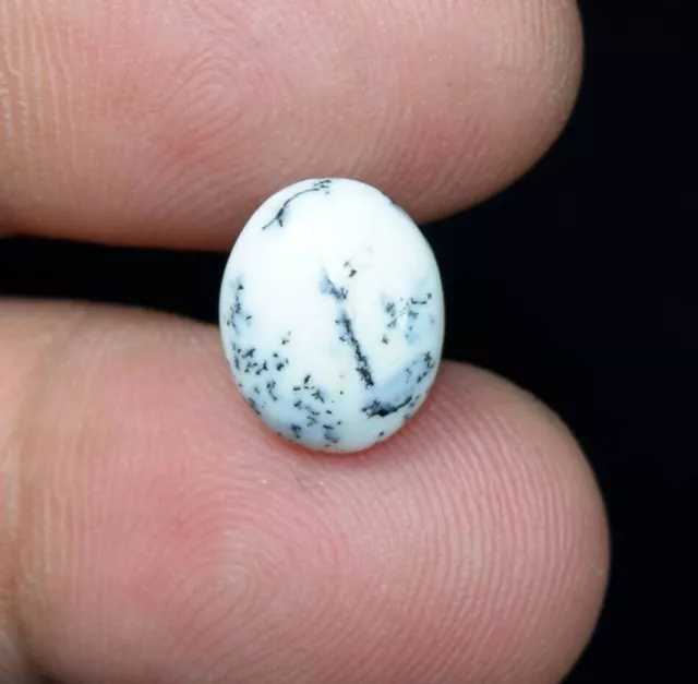 Opale de dendrite naturelle cabochon ovale pierre précieuse lâche 3.30 pour...