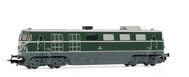 Rivarossi HR2851 2050.02 ÖBB Librea Verde, Bandas Blancas, Marco Gris