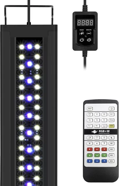 NICREW RGB+W 24/7 LED Aquarium Light with Remote Controller, Full Spectrum Fish
