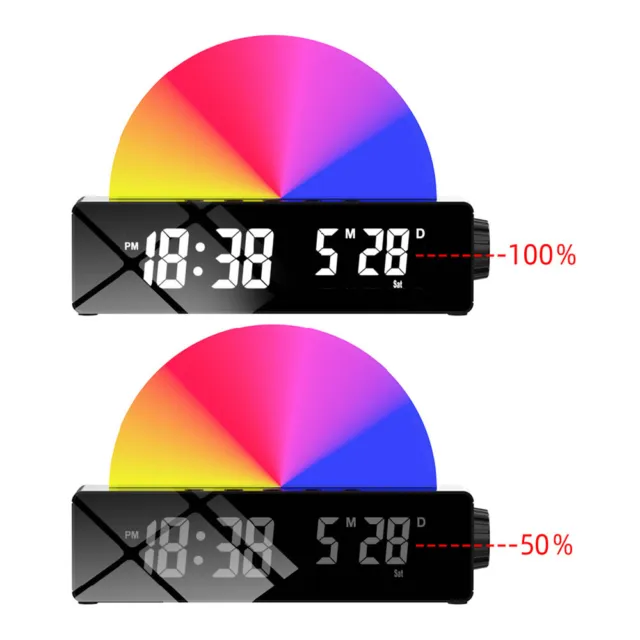 LED Smart Digital Alarm Clock Projection Time Display Light Changing Projector 3