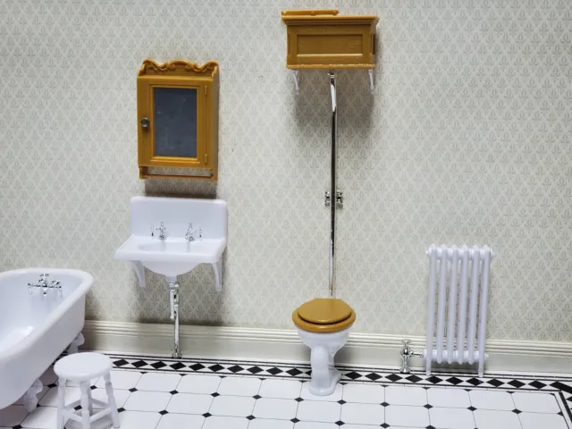 Dollhouse Chrysnbon Bathroom KIT Victorian Style Plastic 1:12 Scale Miniature