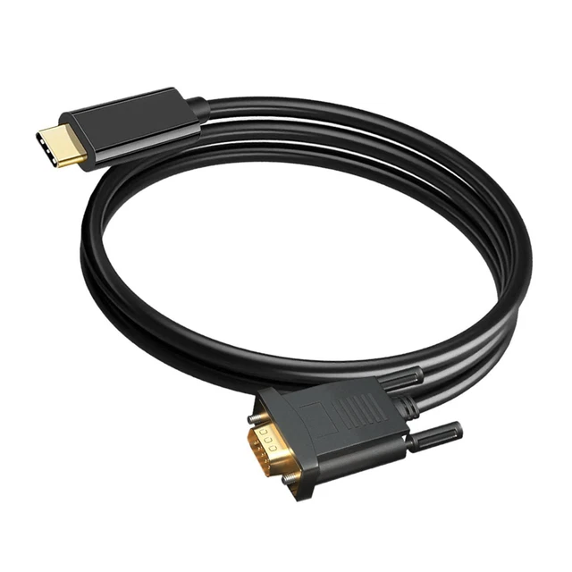 USB Type C to VGA Male Cable 1080P Adapter 10Gbps for Monitor Laptop Desktop