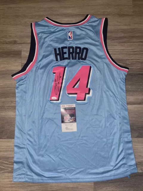 Tyler Herro Heat Signed Pink Miami Vice Specialty Style Jersey
