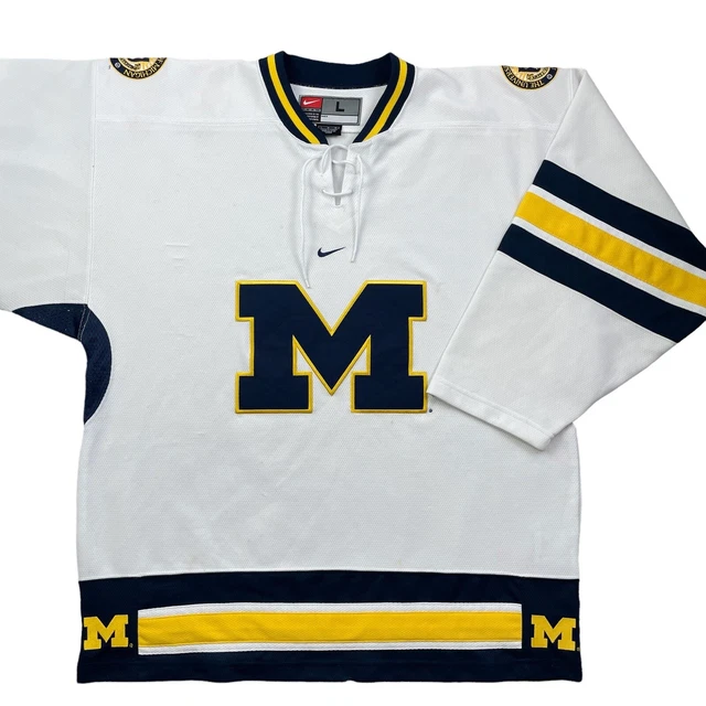 Vintage Nike Michigan Wolverines Hockey Center Swoosh Jersey Mens L