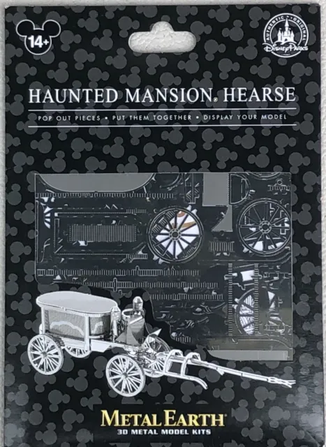 Disney Parks Authentic Metal Earth 3D Model Kit Haunted Mansion Hearse Horseless