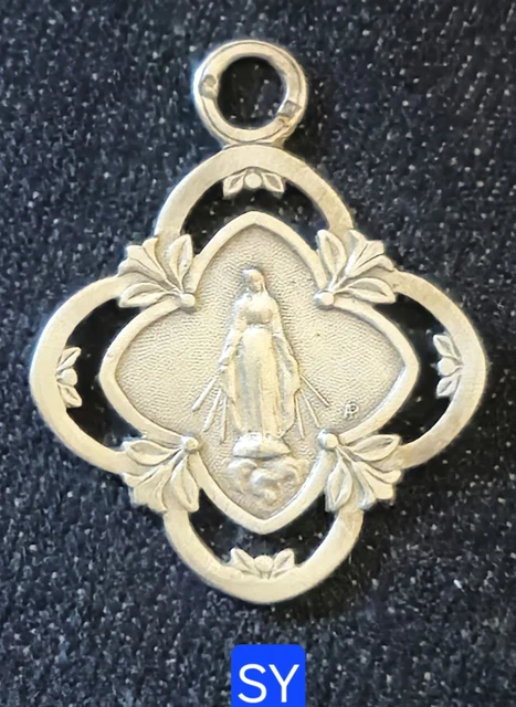 Médaille/Pendentif En Argent Art Nouveau - Ascension De La Vierge - 33x27 Mm - Occasion