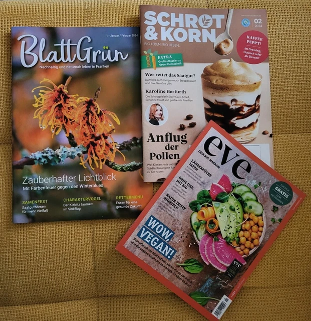 SCHROT & KORN 2/2024 + Zeitschrift eve BIO MAGAZIN + BlattGrün Januar