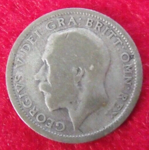 1925 GEORGE V SILVER SIXPENCE  ( 50% Silver )  British 6d Coin.   324 2