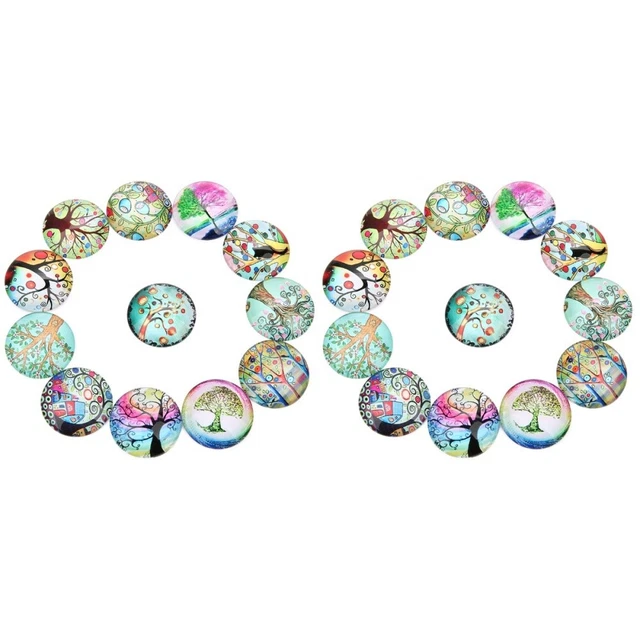 40 PCS Halskette, Die Anhänger Flatback Mosaik Fliesen Flache Rückseite Perlen