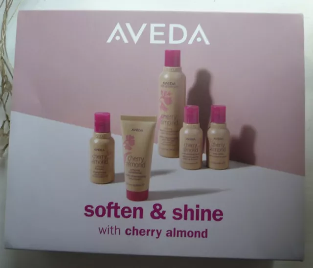 BNIB Aveda Soften & Shine with Cherry Almond Haircare Gift Set RRP £59.50