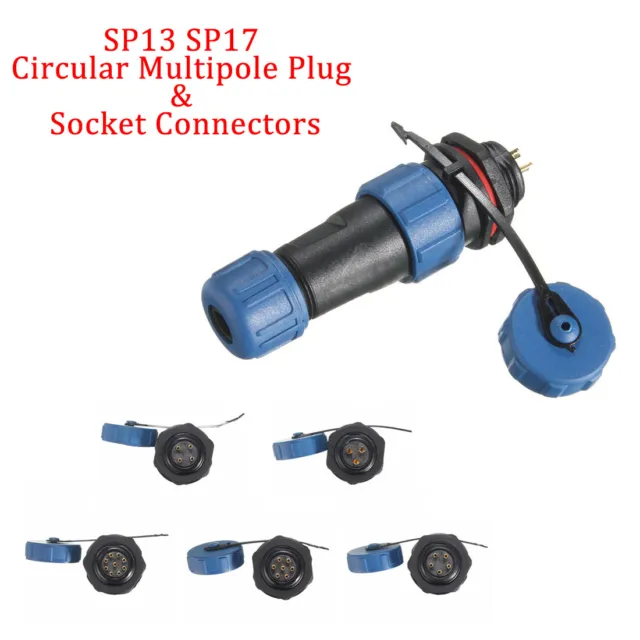 Series IP68 Circular Multipole Plug & Socket Connector set Connector SP13 SP17